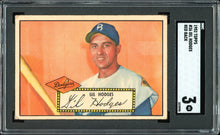 Load image into Gallery viewer, 1952 Topps #36 Gil Hodges Red Back HOF Brooklyn Dodgers SGC 3 VG
