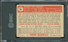 Load image into Gallery viewer, 1952 Topps #36 Gil Hodges Red Back HOF Brooklyn Dodgers SGC 3 VG
