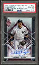 Load image into Gallery viewer, 2025 Topps Transcendent Derek Jeter Auto /25 Icons Chrome Autograph HOF New York Yankees PSA 10
