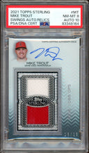 Load image into Gallery viewer, 2021 Topps Sterling Mike Trout Patch Auto Swings Auto Relics /15 Angels PSA 8 Auto 10
