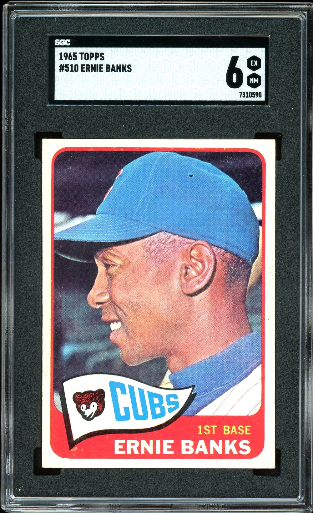 1965 Topps #510 Ernie Banks HOF Chicago Cubs SGC 6 EX-NM