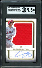 Load image into Gallery viewer, 2023 Topps Definitive Shohei Ohtani Patch Auto /20 Autographed Relic Los Angeles Angels SGC 9.5 Auto 10
