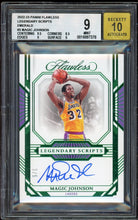 Load image into Gallery viewer, 2022 Panini Flawless Legendary Scripts Emerald Magic Johnson #/5 BGS 9 Auto 10
