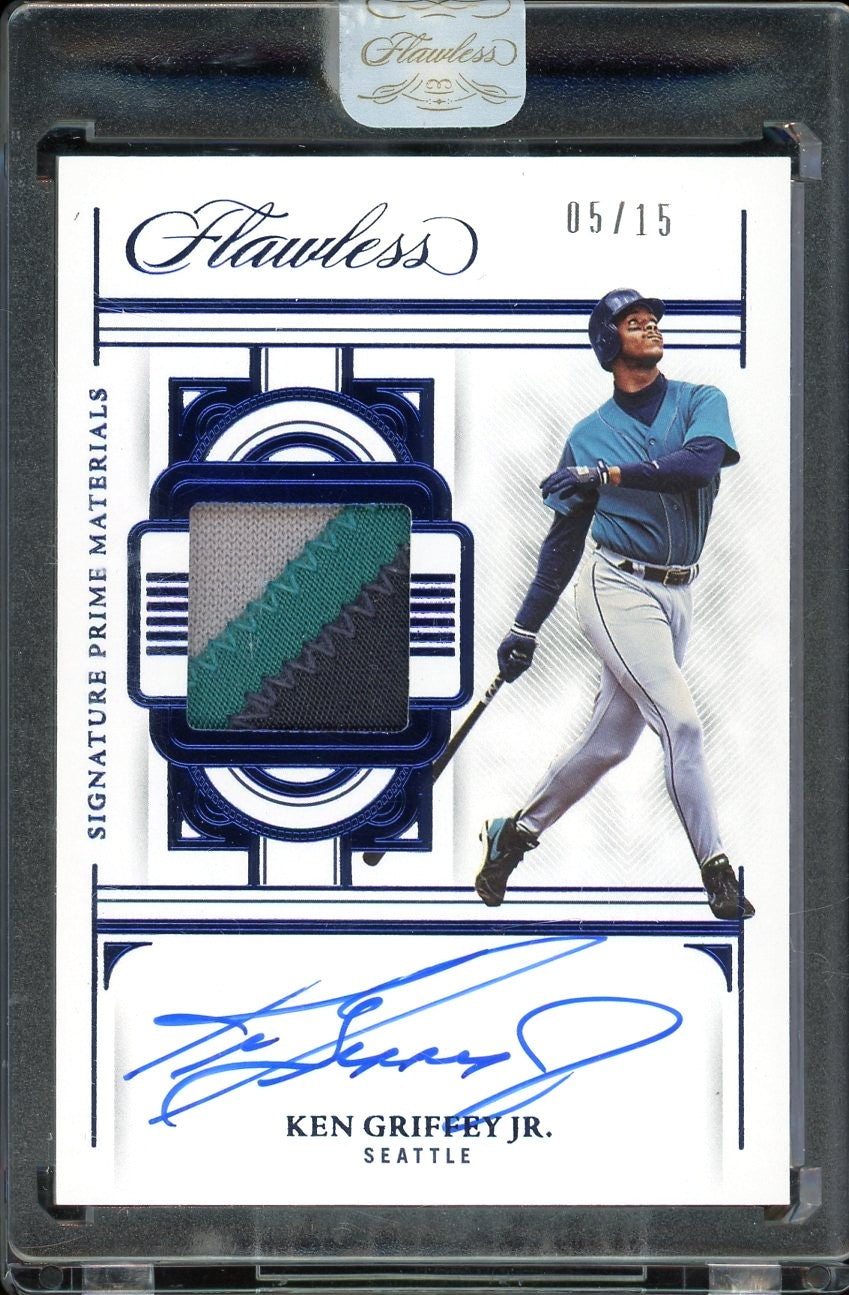 2023 Panini Flawless Signature Prime Materials Ken Griffey Jr. Sapphire Patch Auto /15