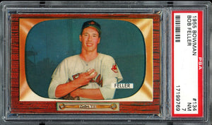 1955 Bowman #134 Bob Feller HOF Cleveland Indians PSA 7 NM