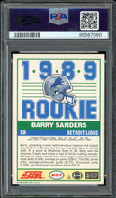 Load image into Gallery viewer, 1989 Score #257 Barry Sanders Rookie Auto HOF Detroit Lions PSA 9 Auto 10
