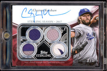 Load image into Gallery viewer, 2024 Topps Sterling Clayton Kershaw Patch Auto /5 Red Quad Relic Los Angeles Dodgers
