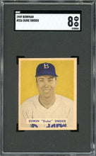 Load image into Gallery viewer, 1949 Bowman #226 Duke Snider Rookie HOF Brooklyn Dodgers SGC 8 NM-MT
